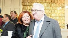 Paula Bern�rdez con su marido, el fallecido David Corral, que fue premiado por el Cl�ster Alimentario de Galicia y del que se destac� su decidida apuesta por el medio rural gallego