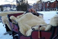 Manuel y Marga durante su estancia, el pasado oto�o, en la fr�a y monta�osa Arosa Suiza. 