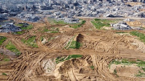 Jabalia, en el norte de la Franja de Gaza, a vista de dron.