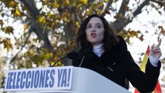 Isabel Daz Ayuso durante su intervencin en la manifestacin organizada por el PP este domingo.