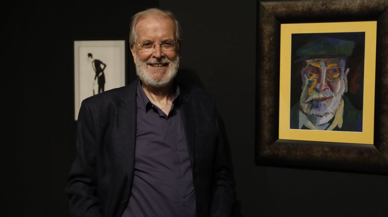 El caricaturista Siro Lpez, en el Museo Provincial de Lugo.