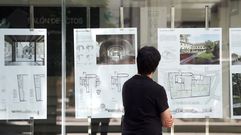 Paneles que recogen los anteproyectos para la reforma del convento de Santa Clara en Pontevedra