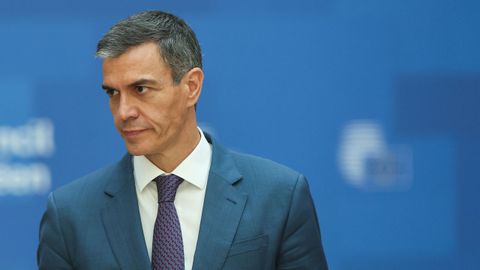 El presidente del Gobierno, Pedro S�nchez, en la rueda de prensa tras la cumbre del Consejo Europeo en Bruselas.
