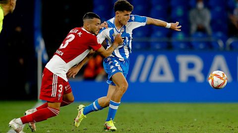 Trilli, durante el partido contra el Celta B