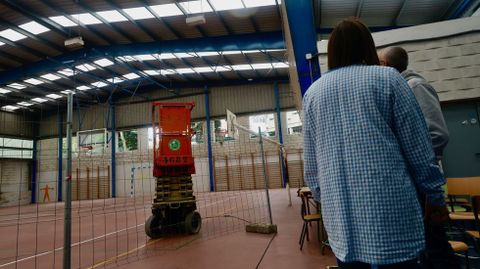 Obras en el pabelln del CEIP Esteiro, tomada a principios de curso.