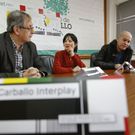 Ferrero, M�ndez y Regueira, ayer, presentando Carballo Interplay. 