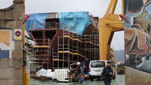 Imagen del 23 de enero que muestra los avances del astillero vigu�s para las patrulleras.