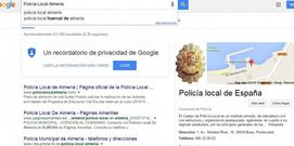 Esto es lo que aparece en Google al buscar la Polic�a Local de Almer�a. 