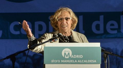 AYUNTAMIENTO DE MADRID. Manuela Carmena podra llegar a gobernar el consistorio con un pacto con el PSOE.