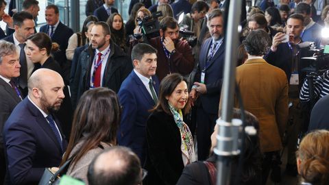 La ministra de Defensa, Margarita Robles, durante su participaci�n en la cumbre Reaim