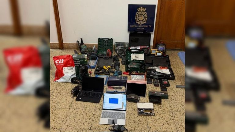 Este es el material robado y recuperado por la Polic�a Nacional en Monforte tras las detenciones