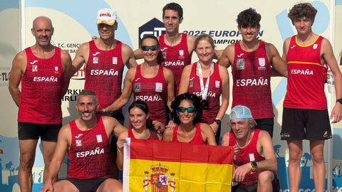 Los integrantes de la seleccin espaola en el CampeonatoEuropeo de Pentatlon Moderno 2025 Lser Run&Triathle&Biathle en Turqua<br />En turquia
