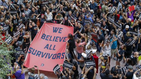 Manifestantes contra el juez Brett Kavanaugh, en Washington