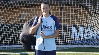 La atacante de As Celtas Andrea Albiol, esta semana en A Madroa.