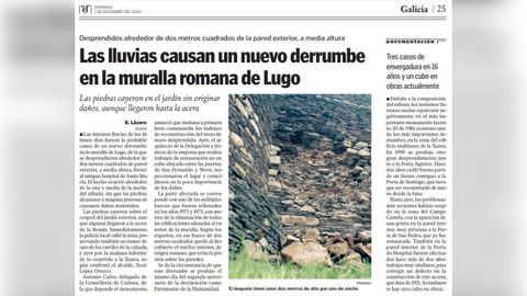 As� contaba La Voz en el a�o 2002 c�mo hab�a sido el derrumbe frente al antiguo hospital de Santa Mar�a