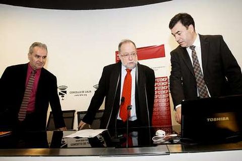 Crespo, Barreiro y Rodrguez, en el curso de la UIMP en Laln en 2012.