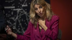 La ministra de Trabajo y vicepresidenta segunda del Gobierno, Yolanda D�az, en un acto en Pamplona