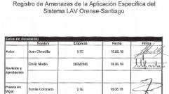 Cambios en el registro de riesgos. En el documento de al lado se detallan las actualizaciones del registro de amenazas de la l�nea Santiago-Ourense, realizadas por las empresas entre abril y junio de este a�o.