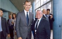 C�ndido Pazos, con Felipe VI en la �ltima visita del rey a Galicia.