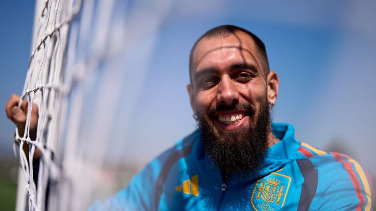 El jugador del Celta Borja Iglesias, en la concentraci�n con la selecci�n espa�ola del mes de marzo.