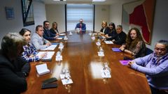  El presidente del Principado de Asturias, Adrin Barbn, preside la reunin con responsables de Podemos para abordar la negociacin del proyecto de presupuestos