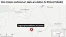 Lugar aproximado del accidente ferroviario en Toledo