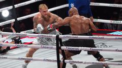 Jake Paul y Mike Tyson.Jake Paul y Mike Tyson durante su combate