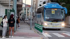 Un autob�s escolar en Arousa