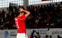 Ceci, con las manos en la cabeza tras escucharse el pitido final del partido de ida en A Seca.