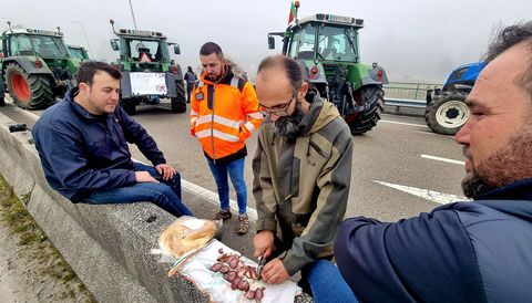 Los manifestantes, en una parada durante la protesta