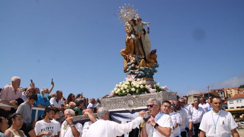 Imágenes de la procesión marítima de la Virxe do Carme en Santiago de Lampón