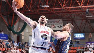 Barrueta, en el partido que este martes perdi� el Obradoiro en la cancha del Tizona Burgos.