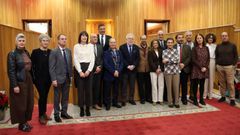 Foto de familia tomada este m�rcores no pazo do H�rreo presidida por Miguel Santalices. 