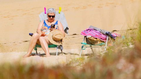 Día de buen tiempo, sol y playa en A Lanzada