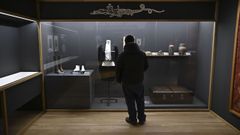 Detalle de una de las salas de la exposici�n �Valle-Incl�n en Madrid�, que se puede visitar gratuitamente en la Biblioteca Regional de Madrid y que fue comisariada por Joaqu�n del Valle-Incl�n Alsina, nieto del escritor.