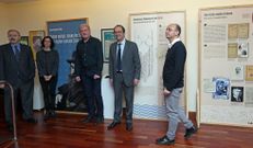 Ram�n Villares, Rosario Mascato, Xos� Lois Pi�eiro, Anxo Lorenzo y Antonio Gonz�lez, en la inauguraci�n