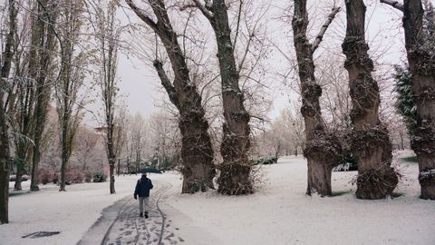 Paisaje nevado en lava 