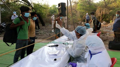 Pruebas de coronavirus en Bhopa, Indial
