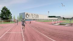 Zona exterior del futuro complejo en la parte posterior