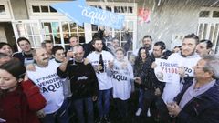 Celebraci�n del gordo de Navidad del 2017 en el bar Cascudo, en San Xo�n de Alba (Vilalba)