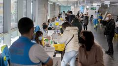 Jornada de vacunaci�n contra el covid-19, este jueves, en Madrid.