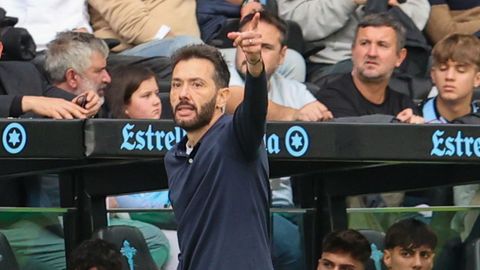 Carlos Corber�n, durante el duelo entre Celta y Valencia en Bala�dos.