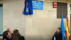 Descubrimiento de la placa en homenaje a Aurelio Argel