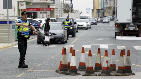 Jes�s Amor Prieto, jefe de la Polic�a Local de Foz, durante una intervenci�n, en imagen de archivo
