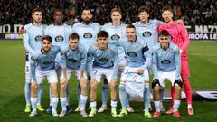 Formaci�n inicial del Celta ante el PAOK en el Toumba Stadium de Sal�nica.