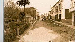 Obras en la calle Gran V�a, a mediados de los 50.