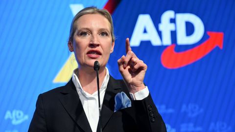 La l�der del AfD, Alice Weidel, durante un acto electoral en Berl�n el pasado mes de febrero