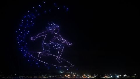 Surfista hecho con drones