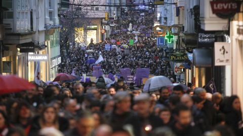 Los participantes en la concentracin de Ferrol