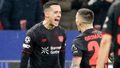 Lucas V�zquez celebra un gol del Bayer Leverkusen